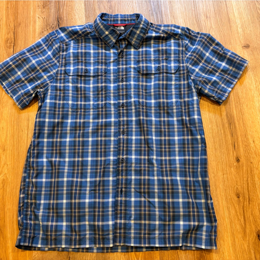 The North Face Blue and White Plaid Men's Shirt